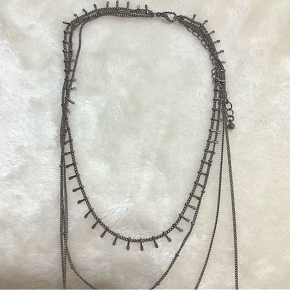 Dainty Multilayered Silvertone Necklace - Picture 3 of 4